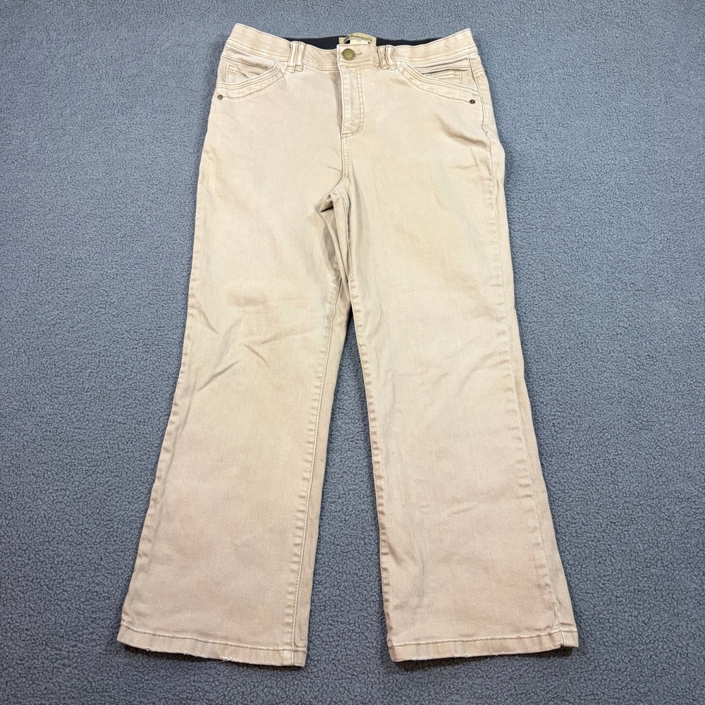 Democracy Pants Womens 10 Tan Ab Solution Straight Leg B2930LEPEXX Stretch Denim